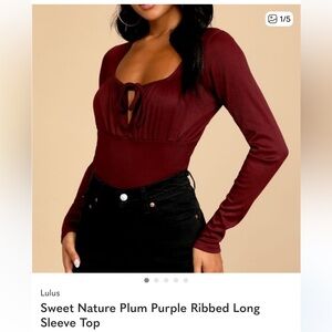 Lulus Sweet Nature Plum Long Sleeve Top